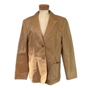 Valerie Stevens Tan Leather Blazer